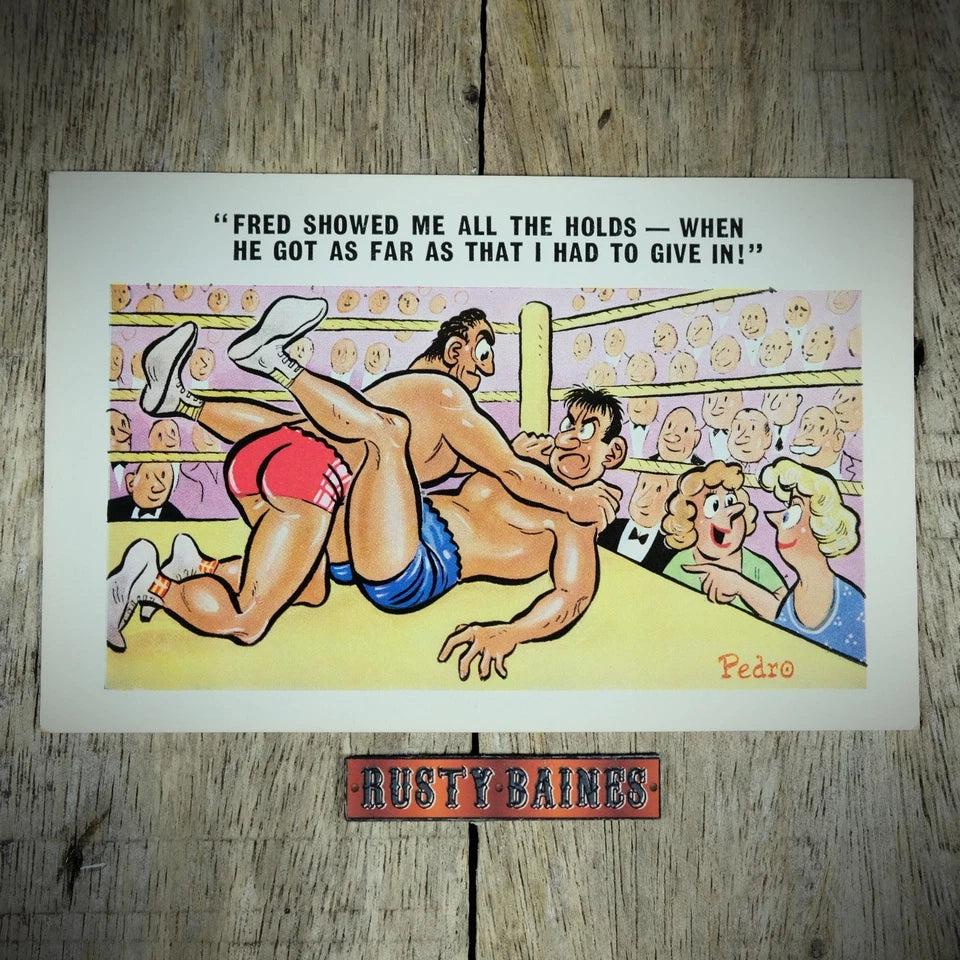 Postcard, Comic Humour, British Wrestling, Fred