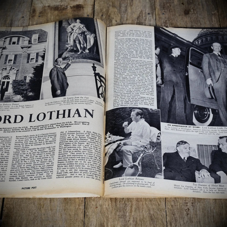 Picture Post WW2 Issue October 5th 1940 Lord Lothian, Ballet, War Diary