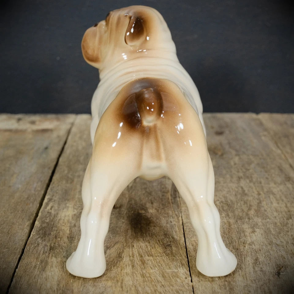 Vintage Melba Ware Ceramic/Pottery British Bulldog Ornament, Made in England