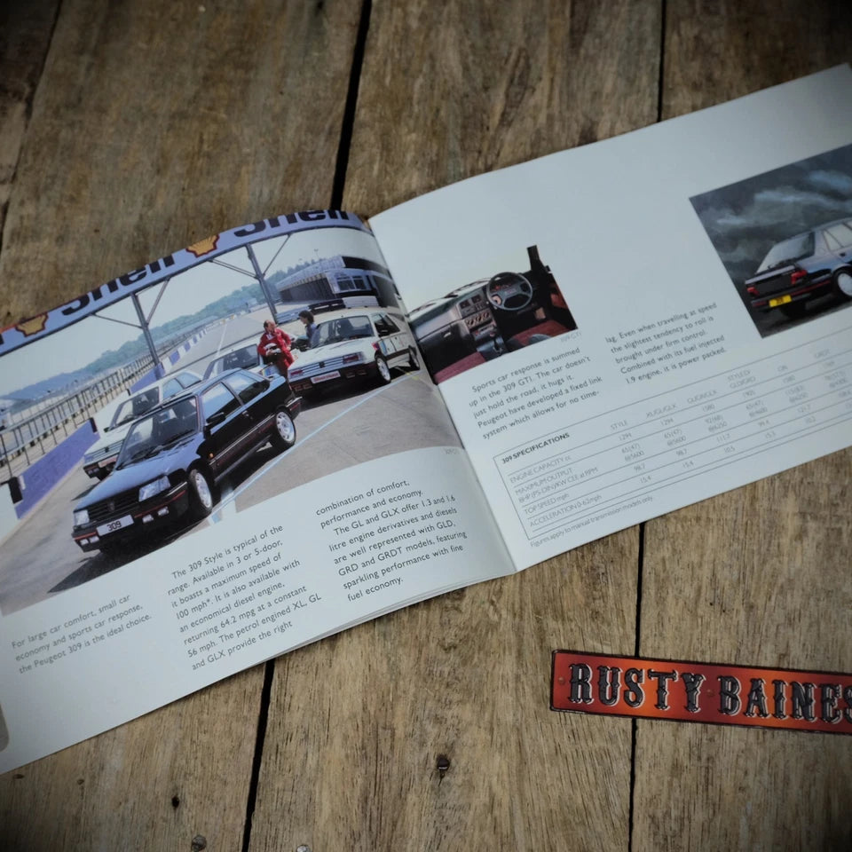 Sales Brochure, Peugeot 1990 UK Range, 205, 309, 405, 505, 605