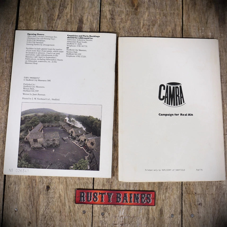 Sheffield Abbeydale Industrial Hamlet Guide & 1975 CAMRA Ale Softcover Booklet