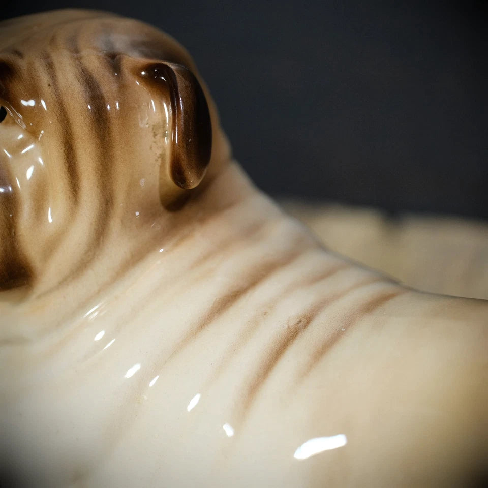 Vintage Melba Ware Ceramic/Pottery British Bulldog Ornament, Made in England