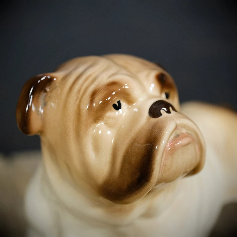 Vintage Melba Ware Ceramic/Pottery British Bulldog Ornament, Made in England