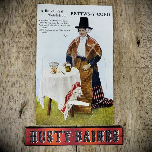 Postcard, Novelty Pull-Out, Bettws-Y-Coed, Wales, Tea, Printed