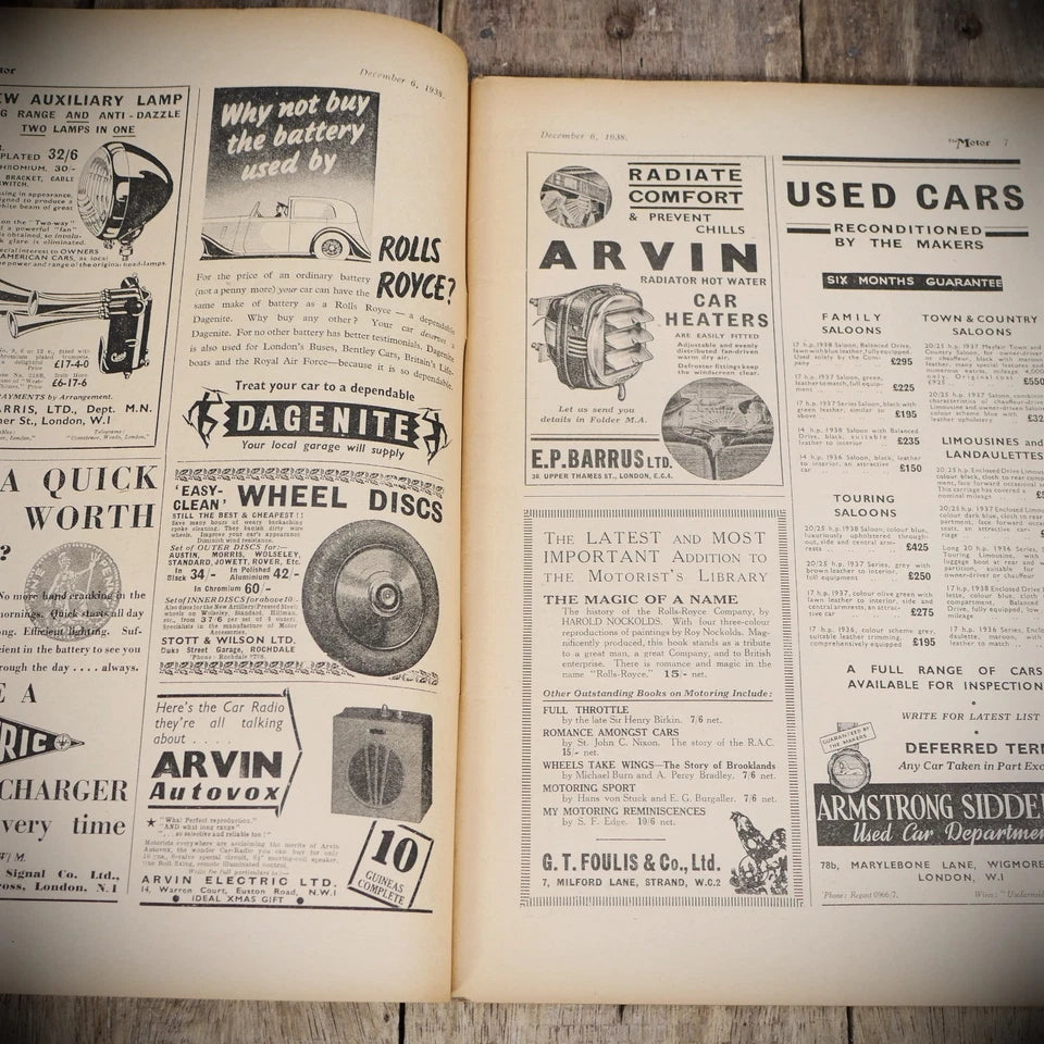 Vintage Motor Magazine December 6th 1938, Pre-WW2, Morris Ten