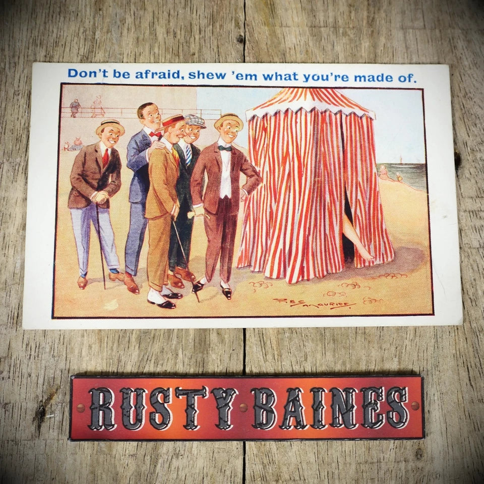 Postcard, Comic, Reg Maurice, Teasing Glamour Leg Girl Changing Tent