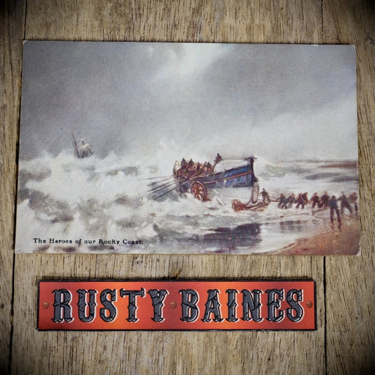 Postcard, Heroes of Our Rocky Coast, Lifeboat Rescue, Printed
