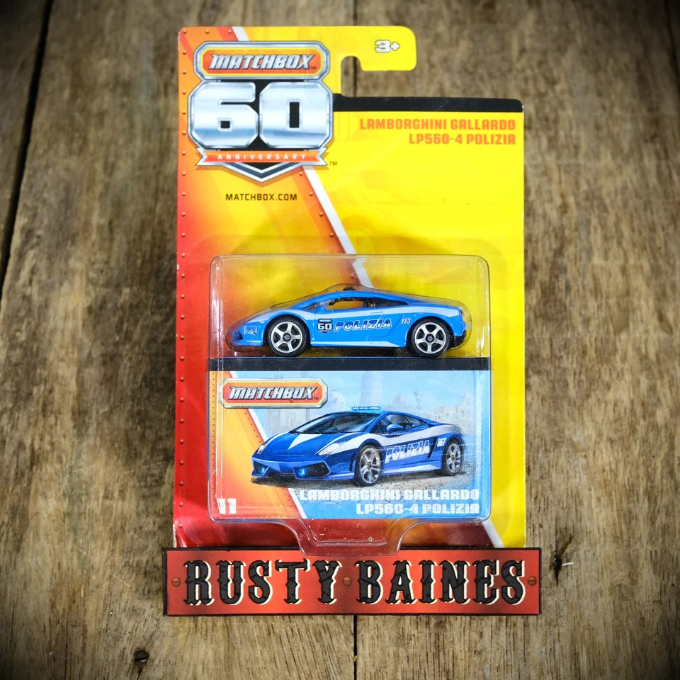 Matchbox 60th Anniversary, Lamborghini Gallardo Police Car, Box, Sealed