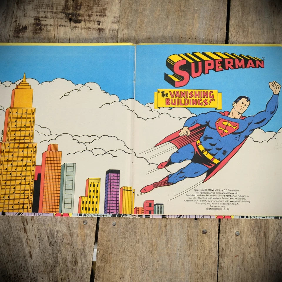 Superman, Vanishing Buildings, Vintage 1979 Comic, Hardcover