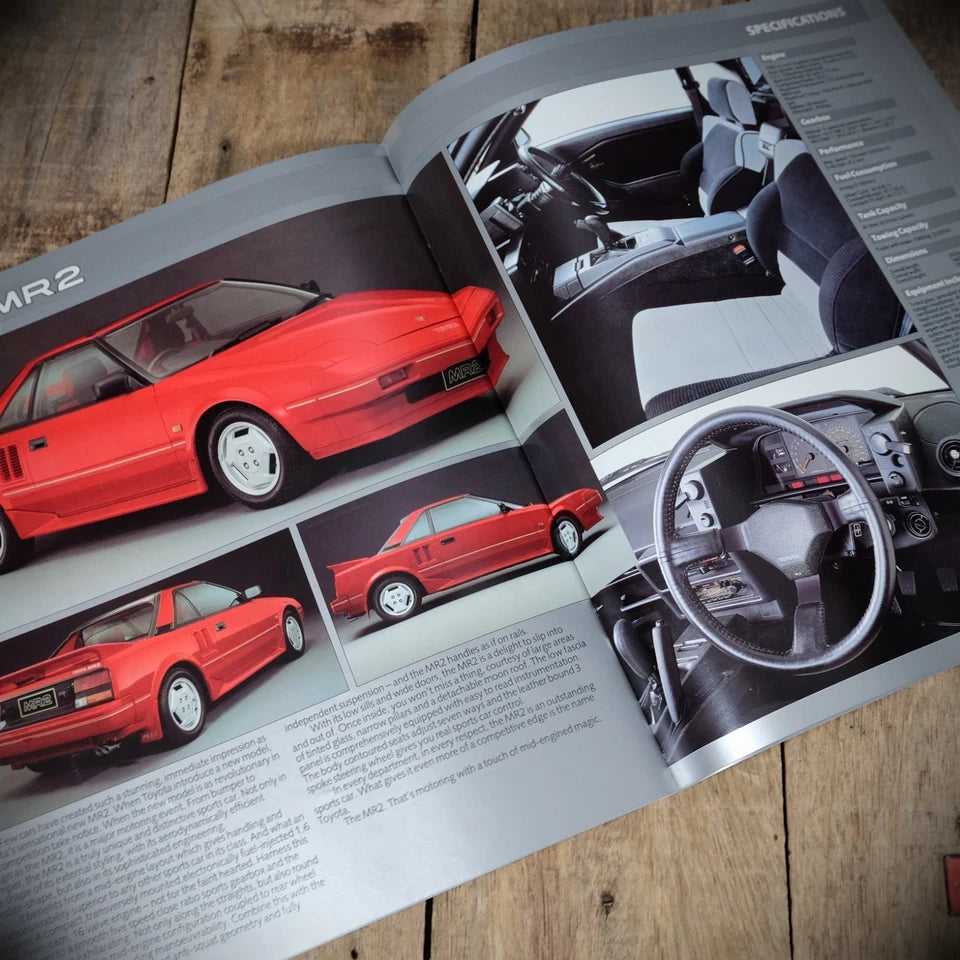 Car Brochure, Toyota Range 1986 UK, Celica, Corolla, Supra, Landcruiser Etc.