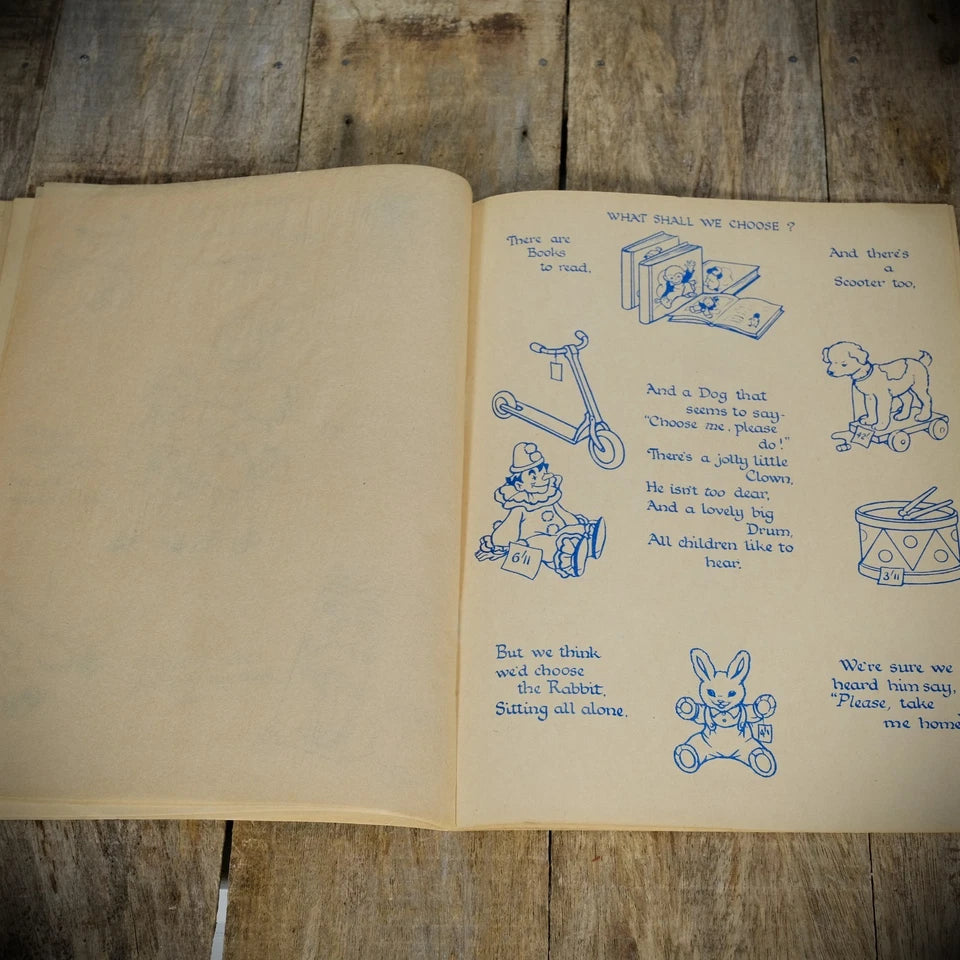 Toyland Novelty Tracing Book, Vintage Animals, Train, Toys etc.