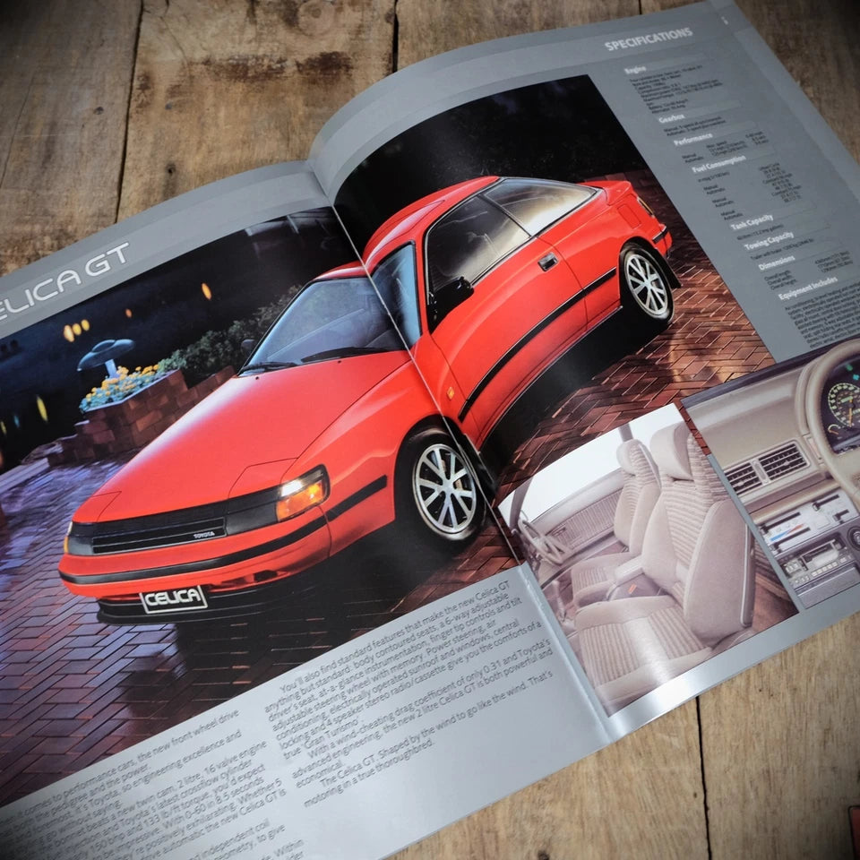 Car Brochure, Toyota Range 1986 UK, Celica, Corolla, Supra, Landcruiser Etc.