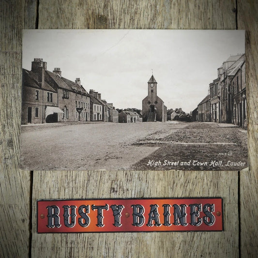 Postcard, Lauder High Street & Town Hall, Scotland, Printed