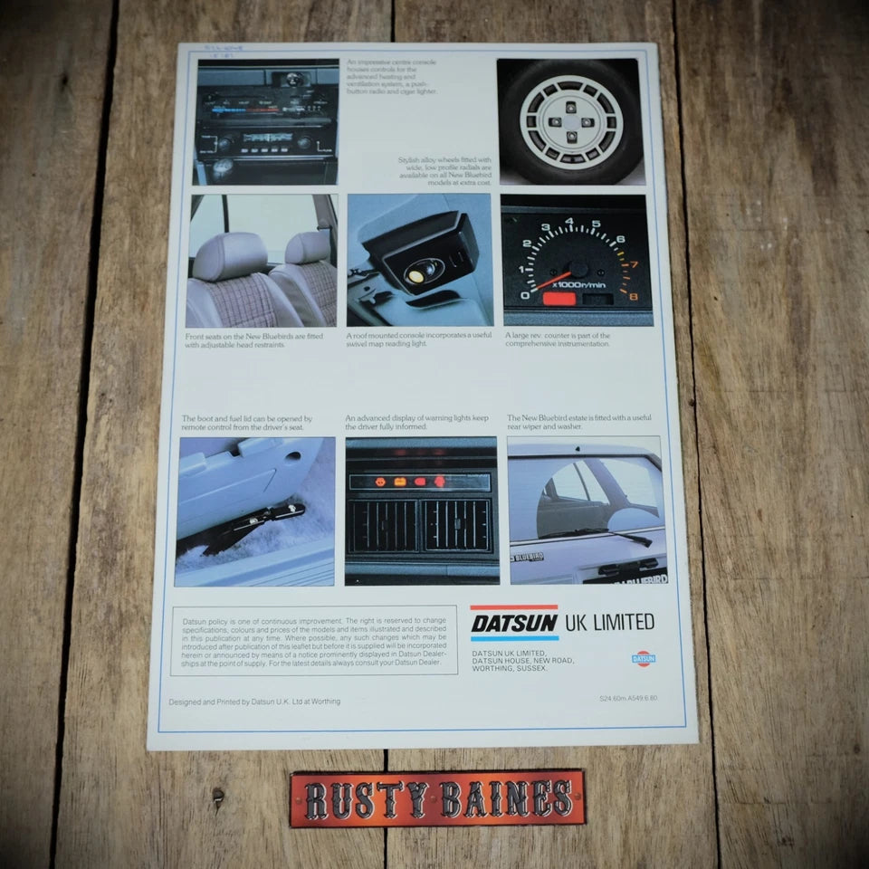 Sales Brochure, Datsun Bluebird, UK 1980, Saloon, Coupe, Estate