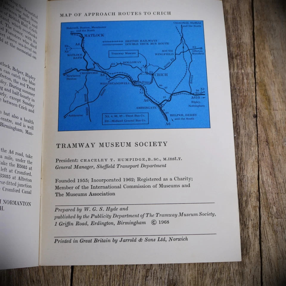 The Crich Tramway Museum Guide Book, 1968 Softcover Booklet