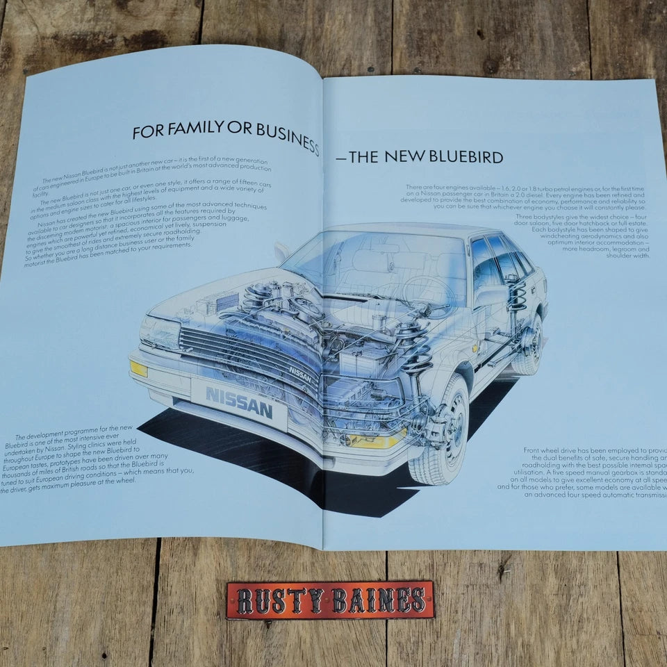 Original Car Brochure, Nissan Bluebird 1986