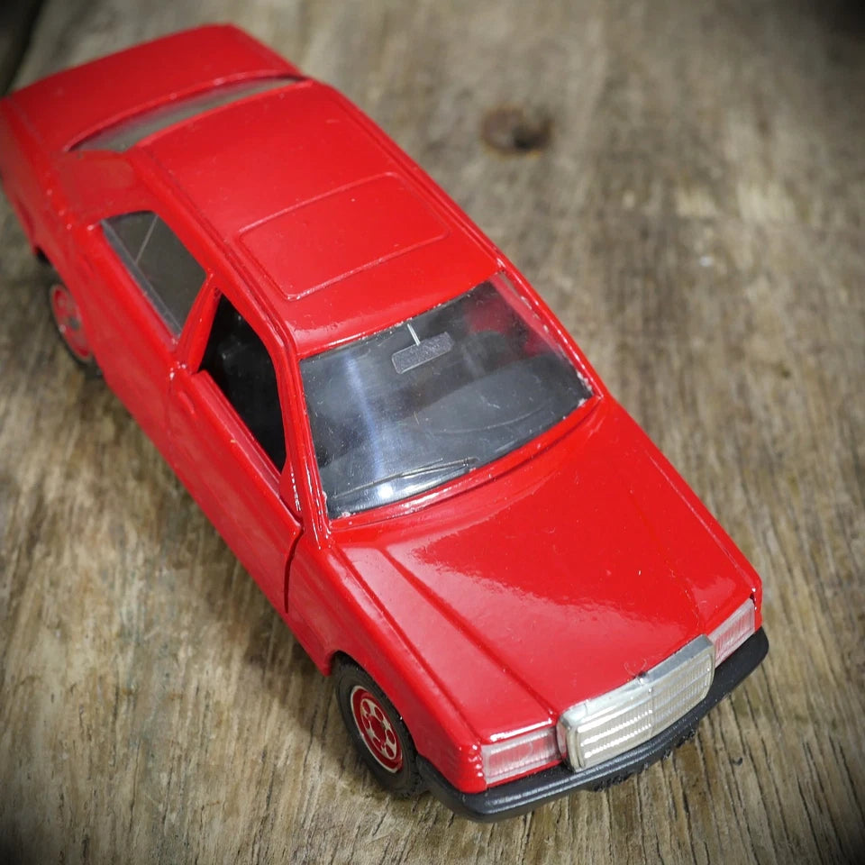 Solido Mercedes 190 E, Vintage Toy Car, Boxed, Red, 1/43 Scale