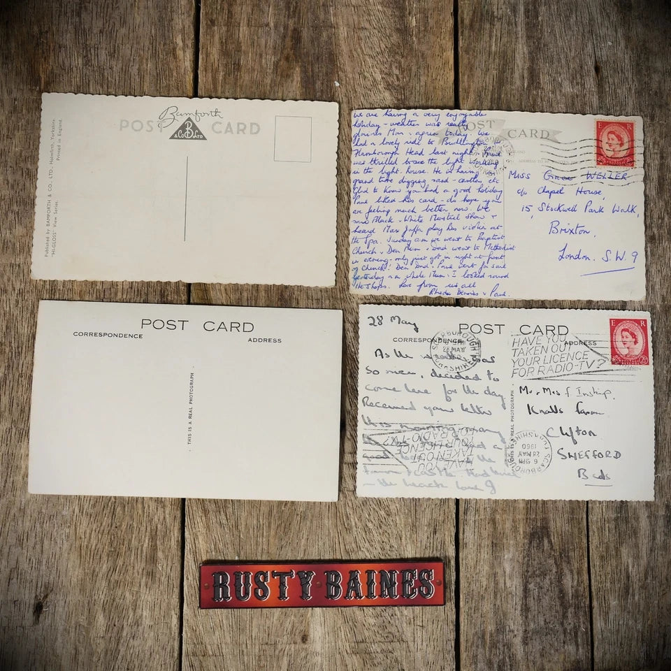 Postcards x4 Scarborough Multiview's, Beach, Corner Cafe Etc.