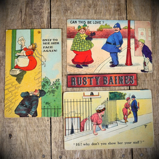 Postcard Bundle, Comic, Naughty Policeman, Flirting