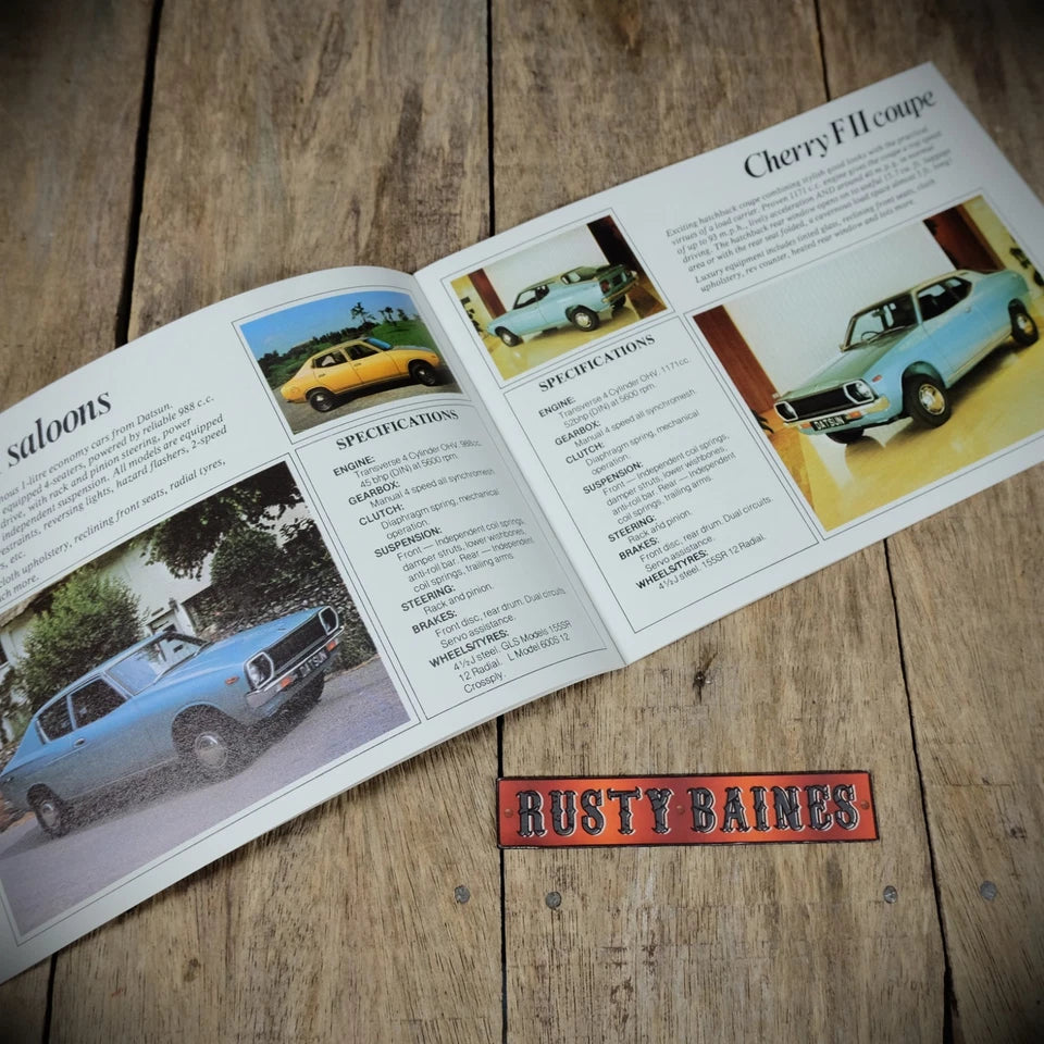 Sales Brochure, Datsun (Nissan) UK Range 1977 & Price List, 260Z, 120Y, Bluebird