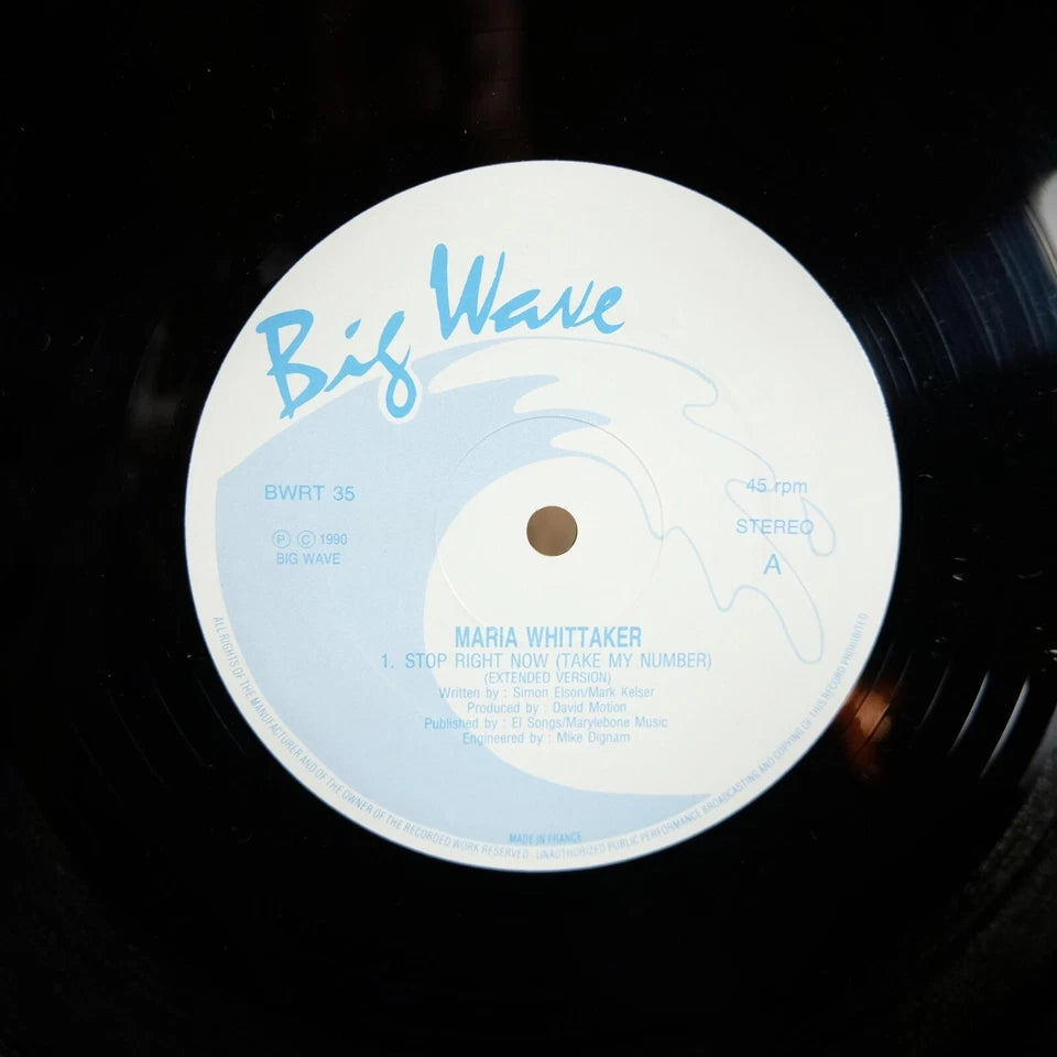 Record 12" Single, Maria Whittaker Stop Right Now