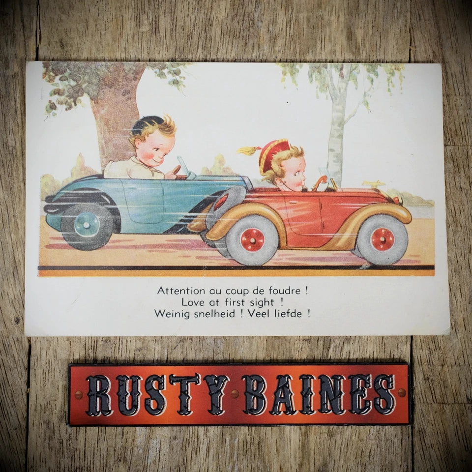 Postcard, Classic/Vintage Sports Car Racing, Love, Romance
