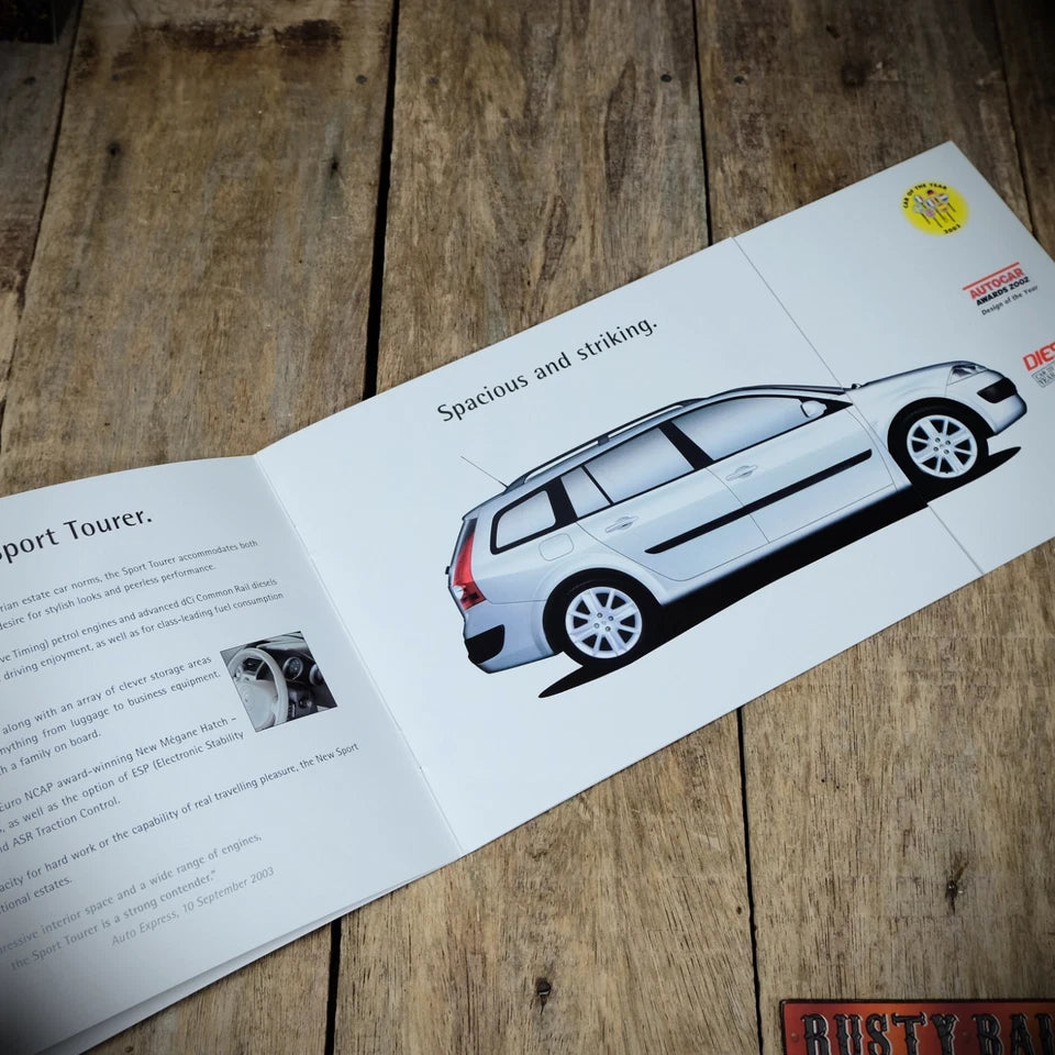 Sales Brochure, Renault Megane 2003 UK Range, Estate, Cabrio, Hatch