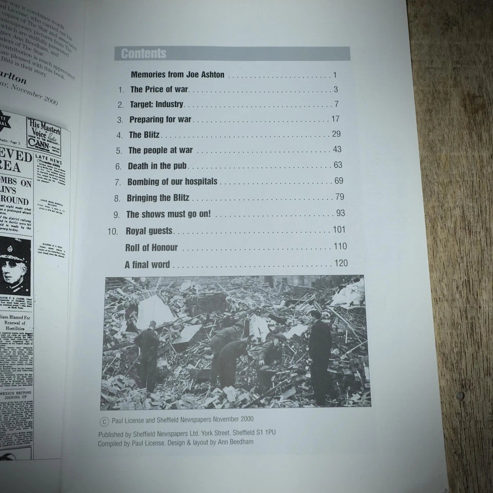 Sheffield Blitz, WW2 Home Front, 2000, Paul License, Softcover
