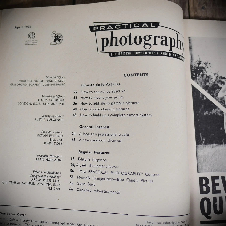 Vintage Practical Photography Magazine April 1963