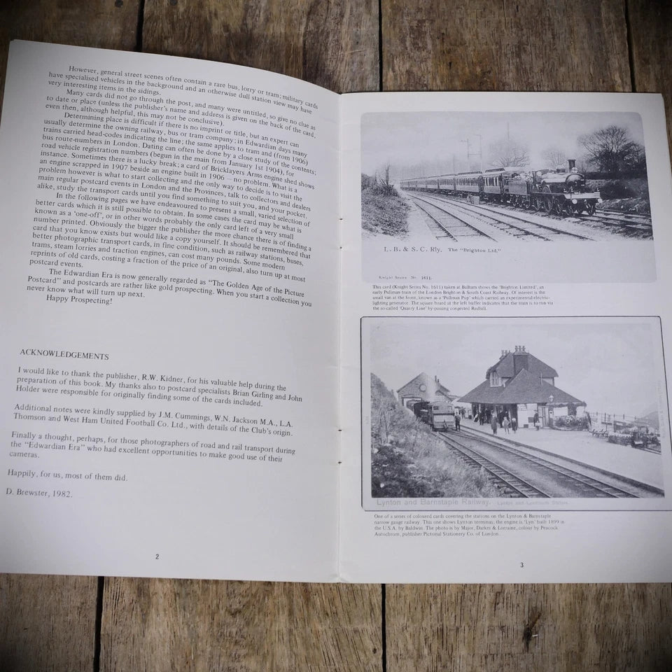 Edwardian Postcards of Road and Rail Transport, D E Brewster, Softcover Booklet