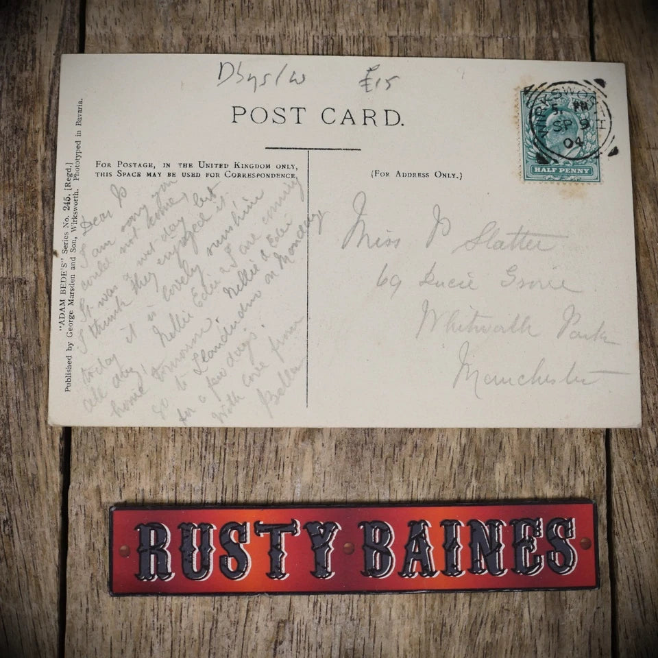 Postcard, Wirksworth Coldwell Street, Adam Bede's, 1904 Printed