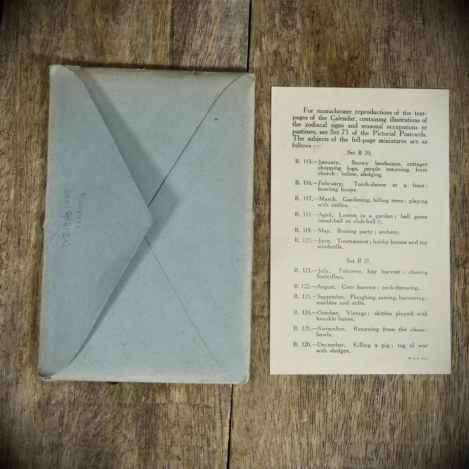 Postcard Set, British Museum, Flemish Calendar Art, Envelopes
