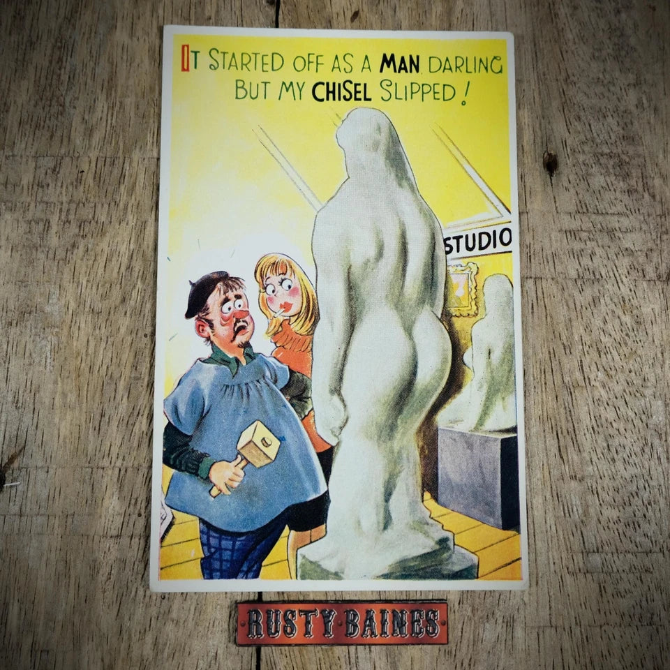 Postcard, Bamforth Comic, Art Statue Sculptor, Figurine, Innuendo