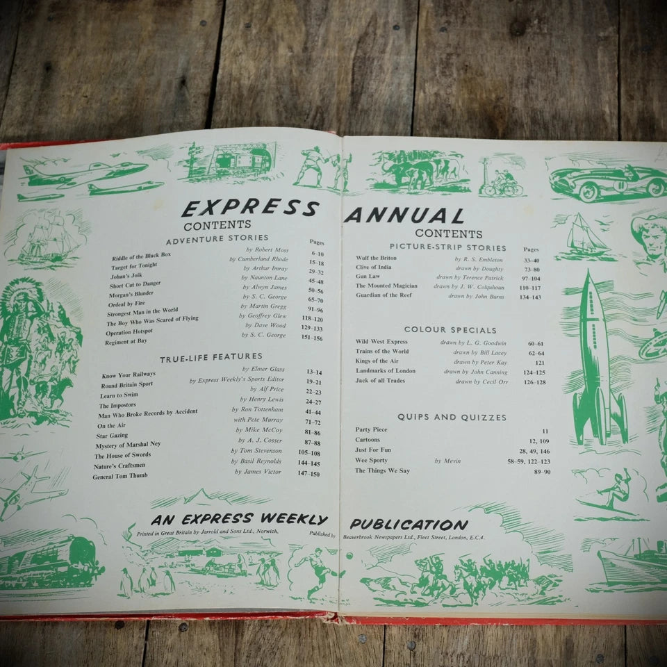 Express Super Colour Annual 1960, Beaverbrook Advernture Comic Hardcover