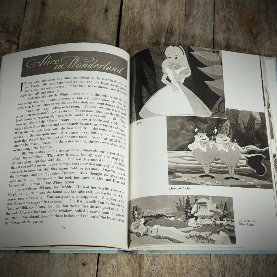Collins Film Book for Young People, Circa 1950 Hardcover, Alice in Wonderland