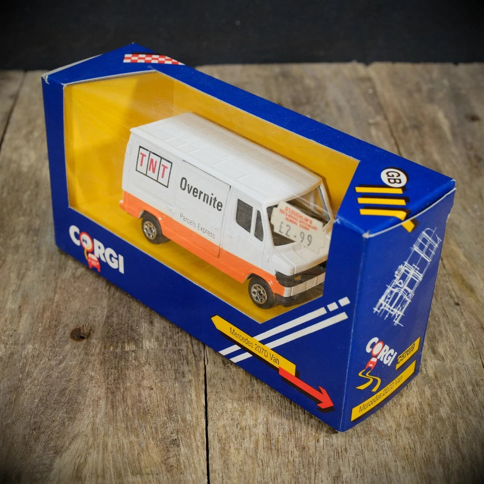 Corgi Mercedes 207D Van, TNT Parcel Courier, White/Orange, Boxed, Made in UK