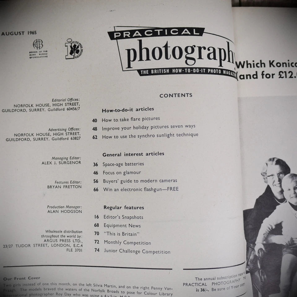 Vintage Practical Photography Magazine August 1964