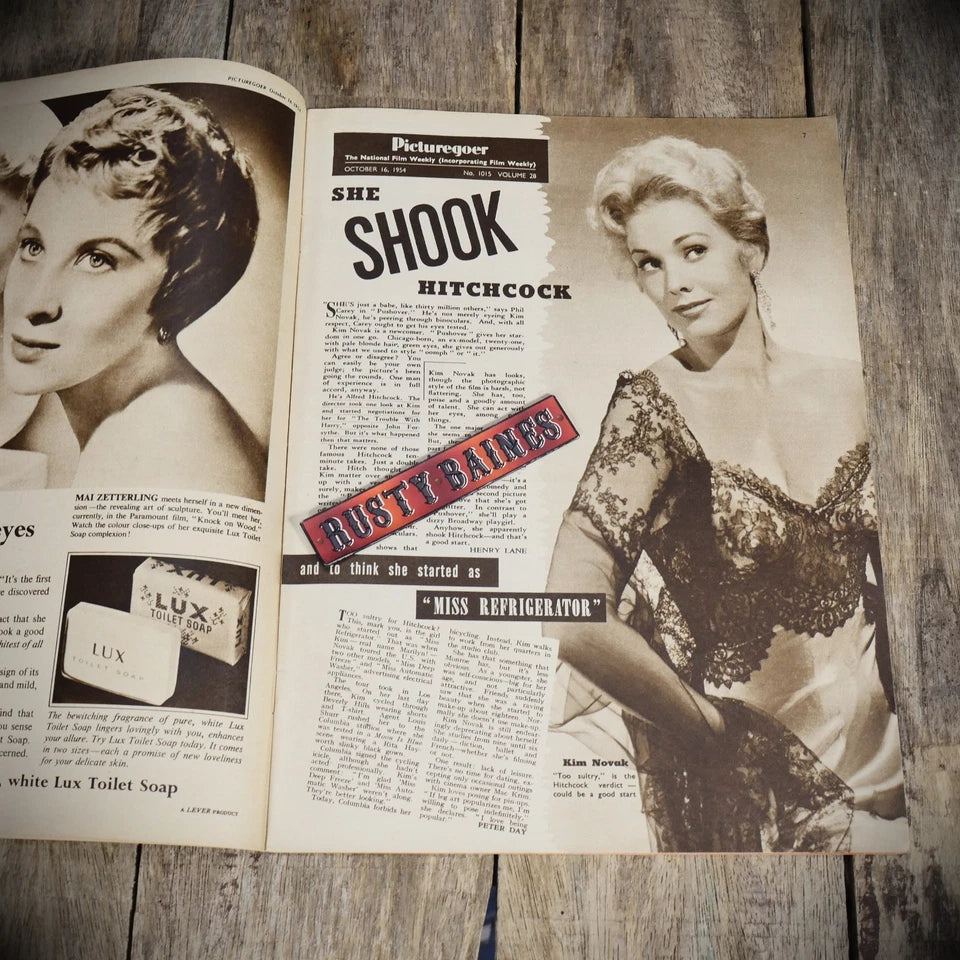 Vintage Picturegoer Magazine Oct 16 1954, Film/Cinema, Hedda Lynton Cover