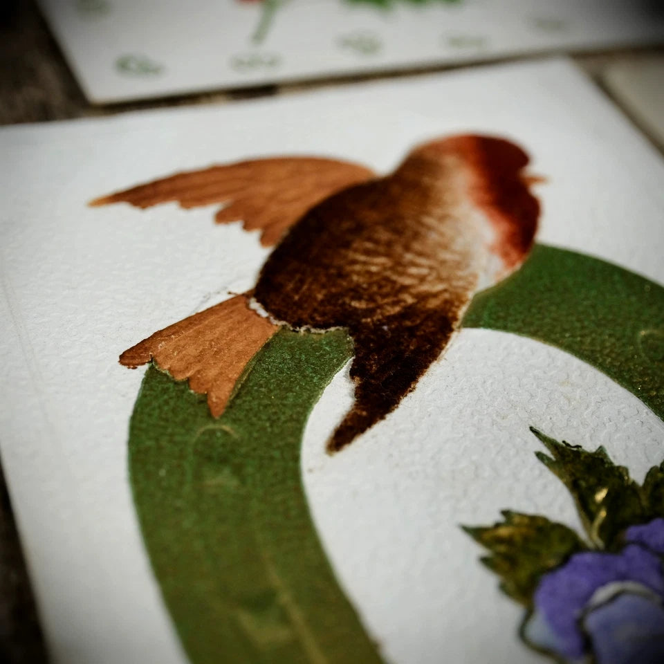 Bundle of Better Christmas Greetings Postcards, Applied Felt, Birds