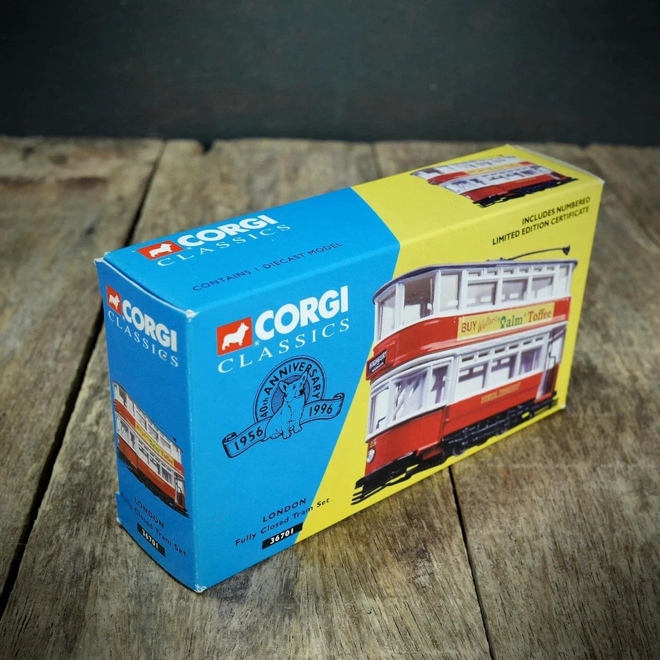 Corgi Fully Closed Tram, London Transport, Boxed, Palm Toffee Livery