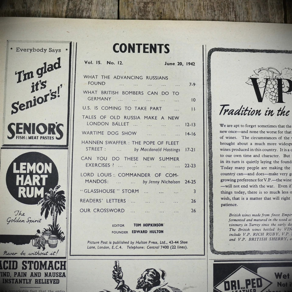 Picture Post 20 June 1942 London Ballet, WW2 Crimes, Hannen Swaffer