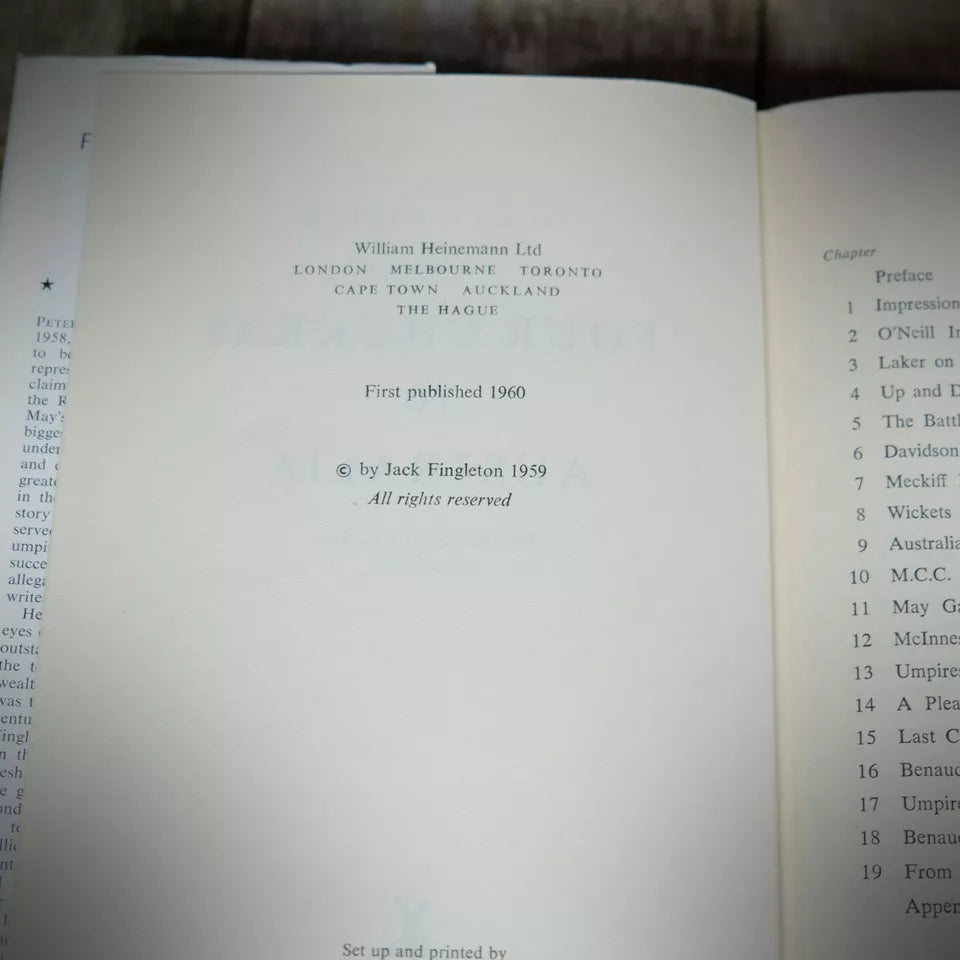 Four Chukkas to Australia, Jack Fingleton, Vintage Cricket Hardcover 1960