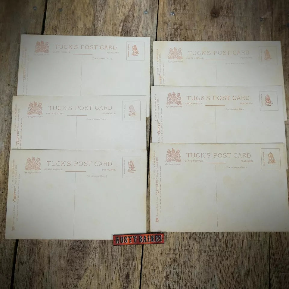 Postcards x6 Comic, Tuck Studies in Expression, G E Shepheard Bald Men