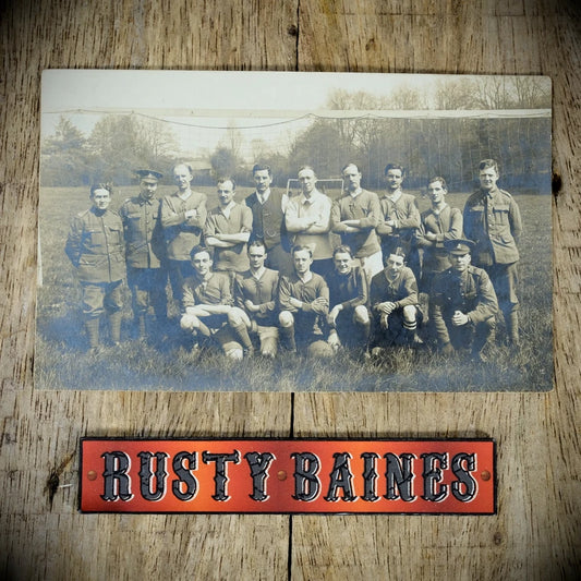 Postcard, Original Real Photo, Military Army Football Team Winchester