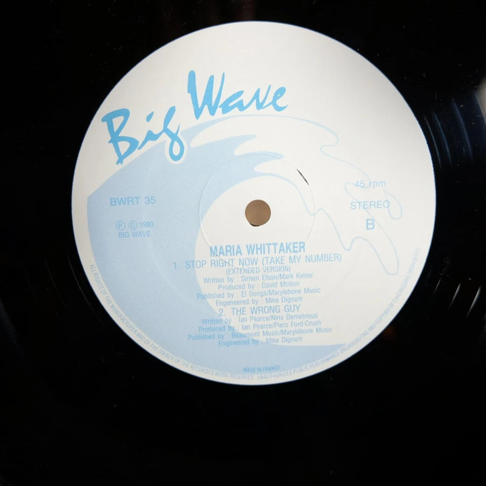 Record 12" Single, Maria Whittaker Stop Right Now