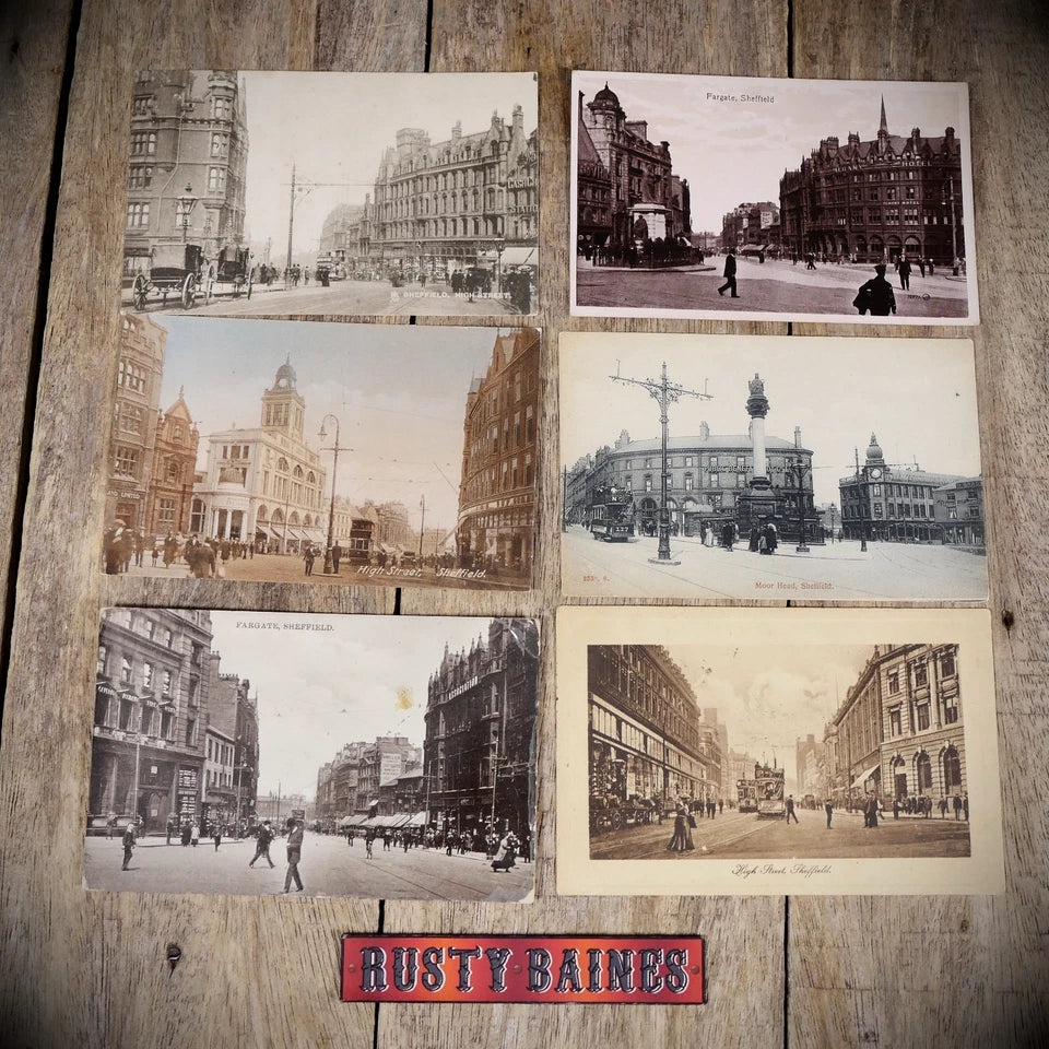 Postcard Bundle, Sheffield High Street/Cathedral/Fargate
