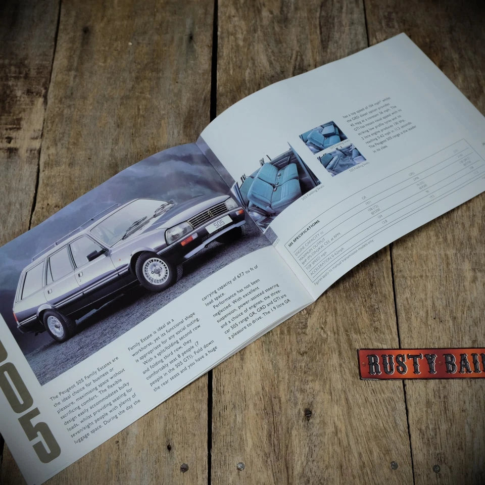 Sales Brochure, Peugeot 1990 UK Range, 205, 309, 405, 505, 605