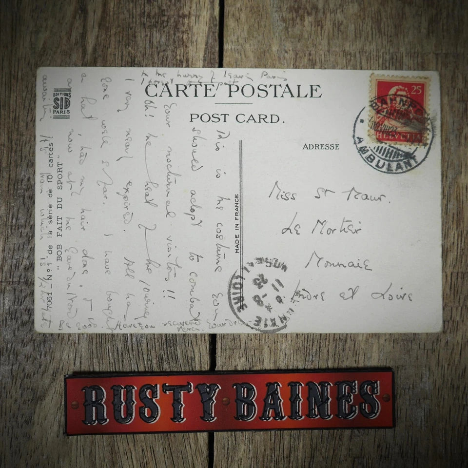 Postcard, French Comic, Love Heart, Fencing