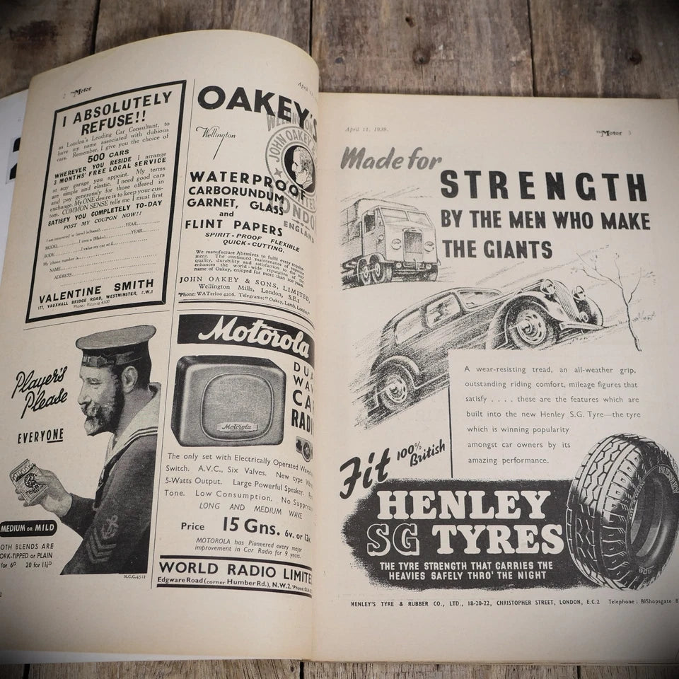 Vintage Motor Magazine April 11th 1939 Pre-WW2 Brooklands