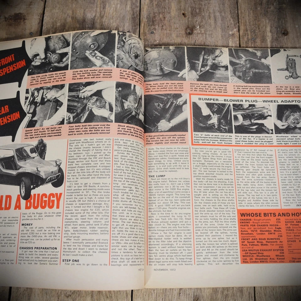 Vintage Hot Car Custom Magazine November 1972, Mk1 Ford Capri